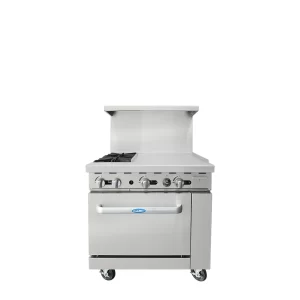 AGR-2B24GR — Atosa 36″ Gas Range with Two (2) Open Burners & 24″ Griddle