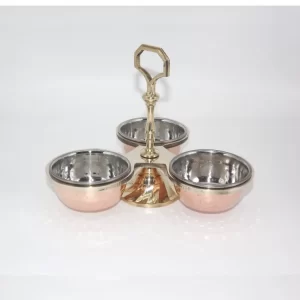 Copper Pickle Dish 3 Compartment