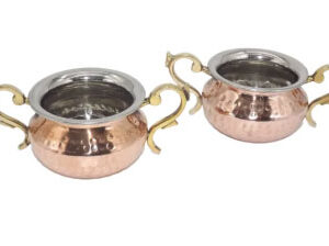 Copper Punjabi Handi Brass Handle