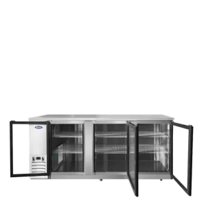 MBB90G-GR — 90″ Back Bar Cooler with Glass Doors