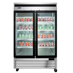 MCF8707GR — Atosa Two (2) Glass Door Merchandiser Stainless Steel Cooler
