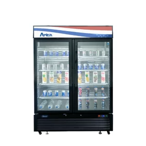 MCF8723GR — Atosa Black Cabinet Two (2) Glass Door Merchandiser Cooler