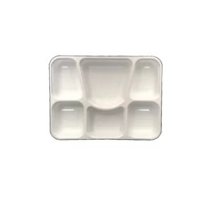 Plastic Plate – 6 Compartment Tray with Lid