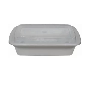 Rectangle Plastic Containers with Lids 24 oz – 150 Pcs