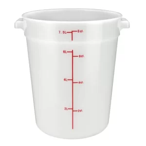 Round Storage Container, White, Polypropylene