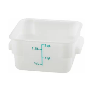 Square Storage Container, White Polypropylene